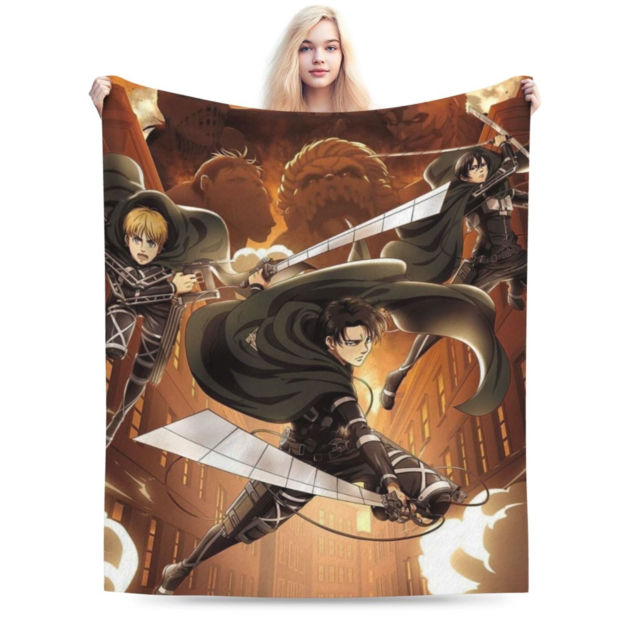 Attack On Titan Blanket, Super Soft Anime Throw Blanket For Couch Sofa ...