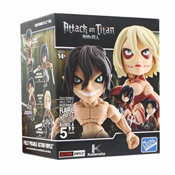 attack on titan blind box 3" action vinyls series 1, set of 3