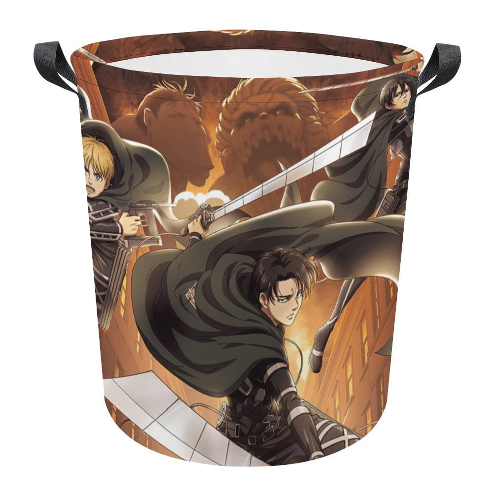 Attack On Titan Characters Laundry Hamper Circular Foldable Large ...