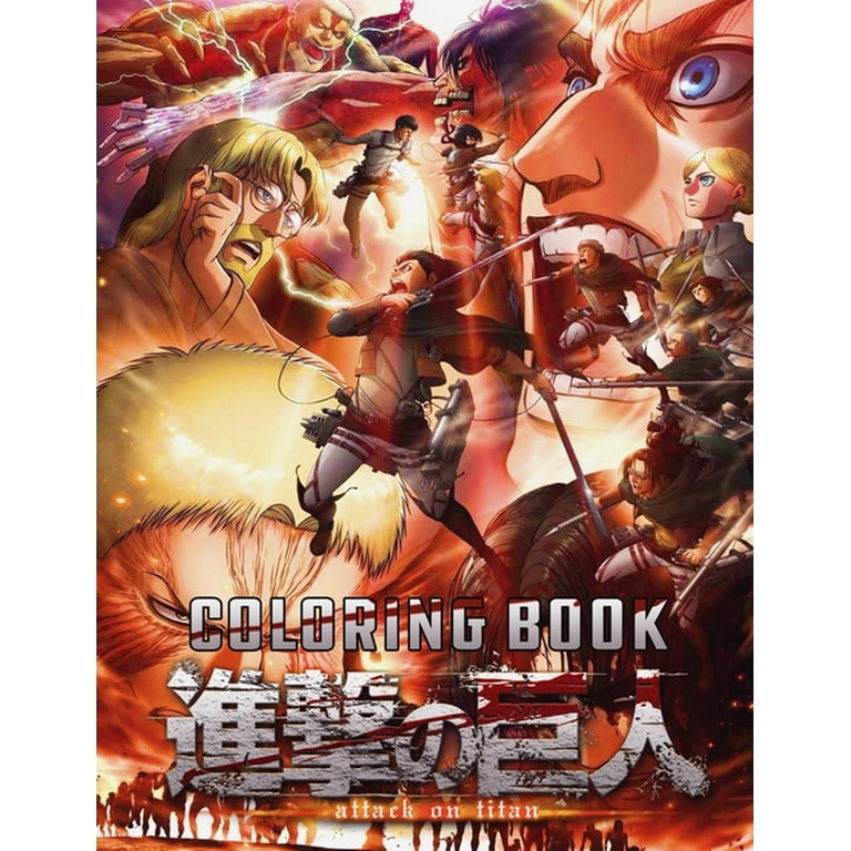 Attack On Titan Coloring Book : Anime Coloring Book shingeki no kyojin,  high quality illustrations, anime colouring book, AOT Coloring Book, Attack  on