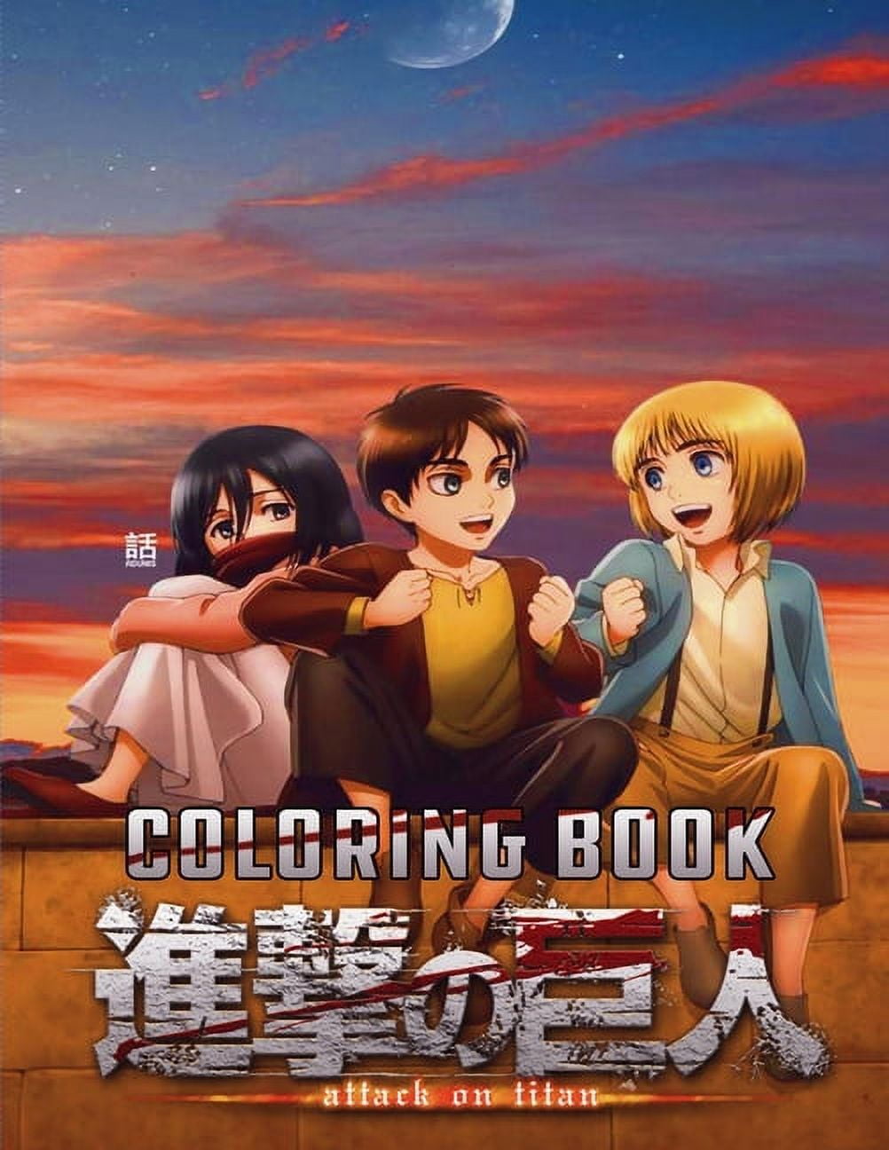 Attack On Titan Coloring Book : Anime Coloring Book attack on titan, high  quality illustrations, anime colouring book, AOT Coloring Book, Attack on