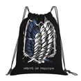thumbnail image 1 of Attack On Titan Drawstring Backpack Lightweight Portable Sport Gym Sackpack Draw String Cinch Bags For Men Women, 1 of 9
