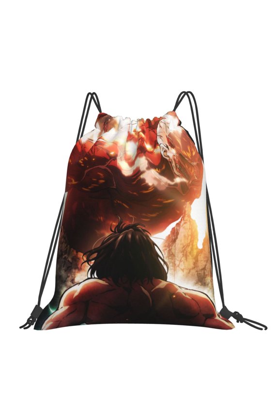 Attack On Titan Drawstring Backpack Sport Gym Bag For Yoga Swimming Gymsack Sport Strap Pack Bag
