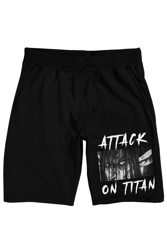 Attack On Titan: Final Season Men's Black Lounge Shorts-XL