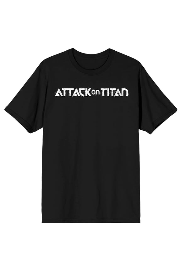Attack On Titan Infant With Titans Crew Neck Short Sleeve Adult Black T-shirt-Large