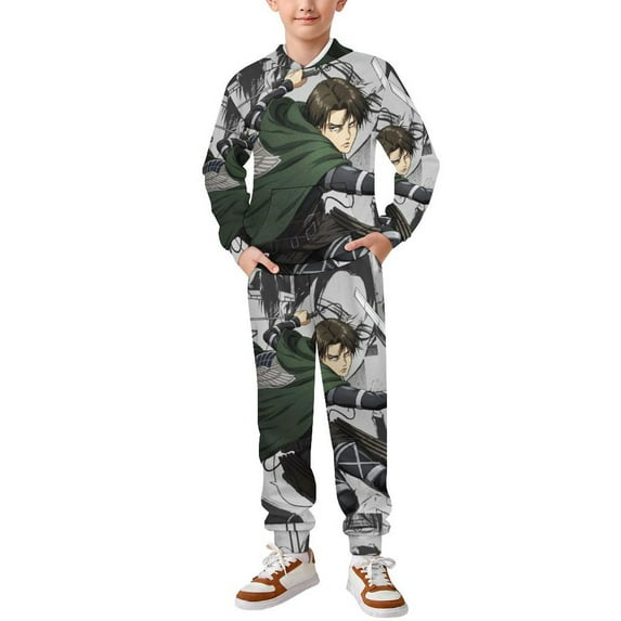 Attack On Titan Kids' Hoodie And Pants Set Hooded Sweatshirt Outfit Soft Sweatpants & Pullover Set 140CM