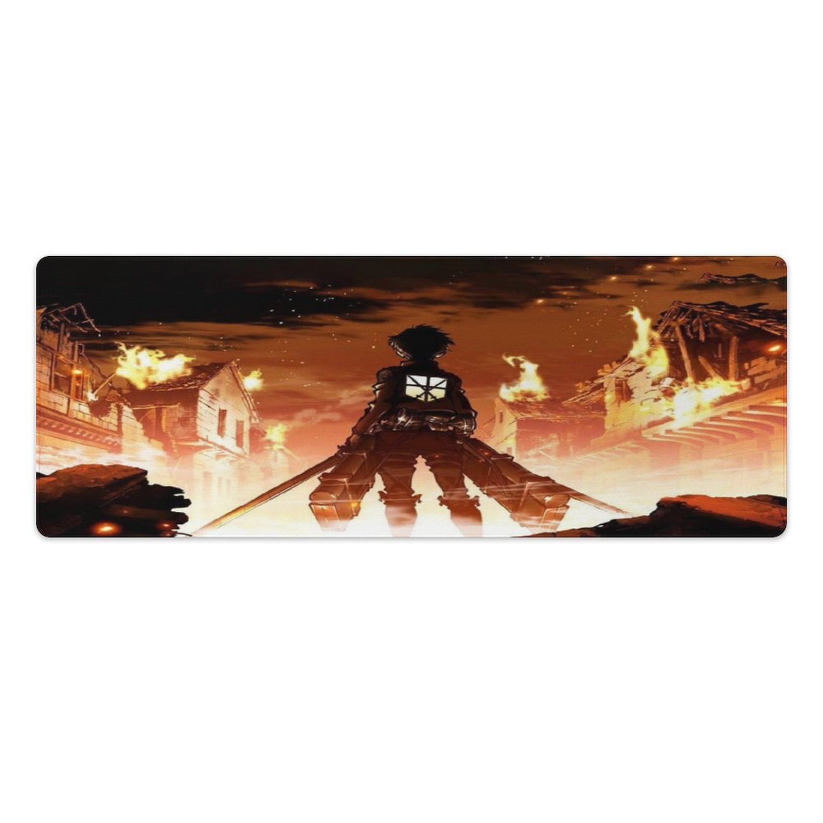 Attack On Titan Large Mouse Pad Waterproof Desk Mat with Stitched Edges ...