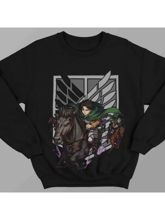 Attack On Titan Levi Ackerman Sweatshirt, Cozy Anime Manga Sweatshirt Sizes S-5Xl GooGate
