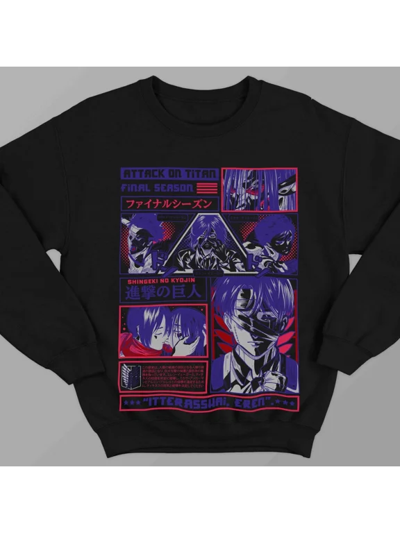 Attack On Titan Levi Ackerman Sweatshirt, Cozy Anime Manga Sweatshirt Sizes S-5Xl GooGate