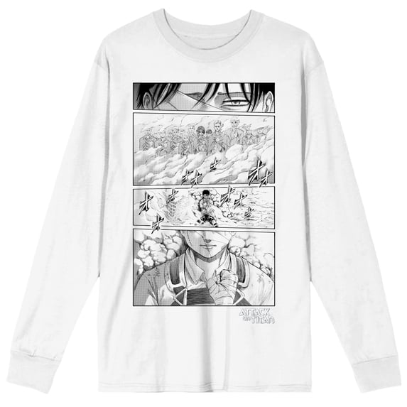 Attack On Titan Levi's Hallucinations Adult White Long Sleeve Tee-Medium