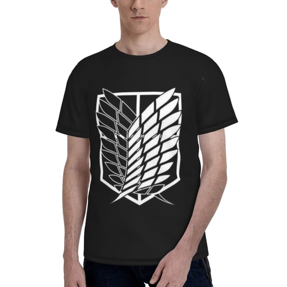 Attack On Titan Men's Short-Sleeve T-Shirt Summer Casual Tee Top Breathable Crewneck T-Shirt Medium