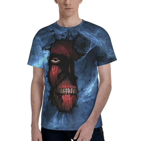 Attack On Titan Men's T Shirts Cartoon Graphic Short Sleeve Tees Novelty Casual Unisex Adults Tee Shirt Tops