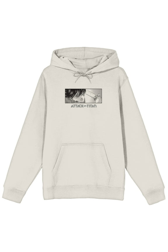 Attack On Titan Mikasa Adult Sand Long Sleeve Hooded Sweatshirt-Large