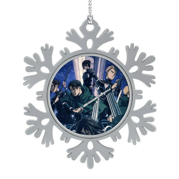 Attack On Titan Snowflakes Ornaments Christmas Tree Decorations Alloy Hanging Decorations Snowflake Pendant 3 PCS