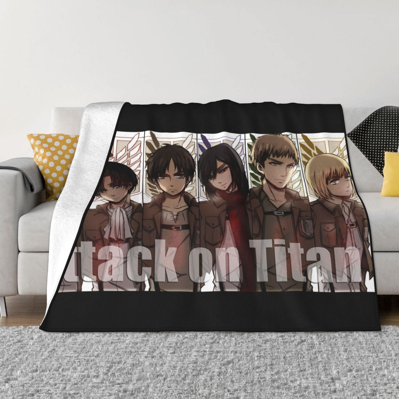 Attack On Titan Throw Blanket Couch Bed Sofa Soft Lightweight Warm Cozy ...