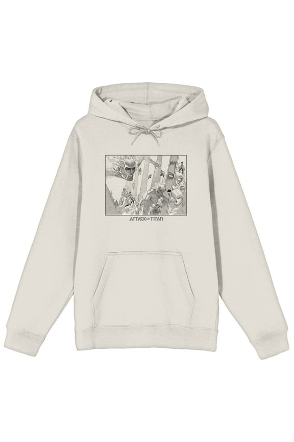 Attack On Titan Titans vs. Humans Artwork Adult Natural Hoodie-Small
