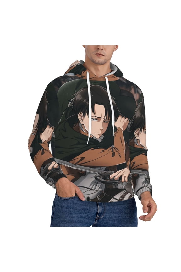 Attack On Titan Trendy Cartoon Men'S Fleece Hooded Hoodie, hoodies for women men with pockets,Fall Fashion 2025 Pullover Sweaters Winter Clothes