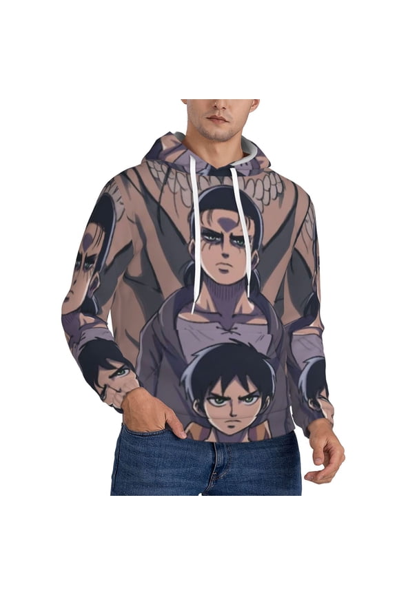 Attack On Titan Trendy Cartoon Men'S Fleece Hooded Hoodie, hoodies for women men with pockets,Fall Fashion 2025 Pullover Sweaters Winter Clothes