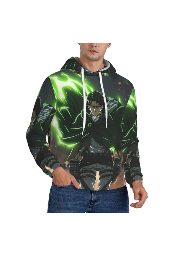 Attack On Titan Trendy Cartoon Men'S Fleece Hooded Hoodie, hoodies for women men with pockets,Fall Fashion 2025 Pullover Sweaters Winter Clothes