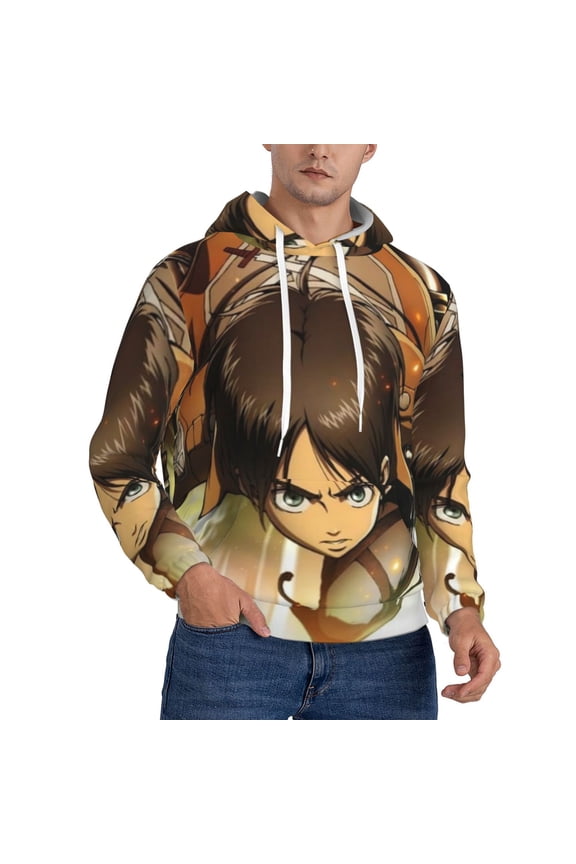 Attack On Titan Trendy Cartoon Men'S Fleece Hooded Hoodie, hoodies for women men with pockets,Fall Fashion 2025 Pullover Sweaters Winter Clothes