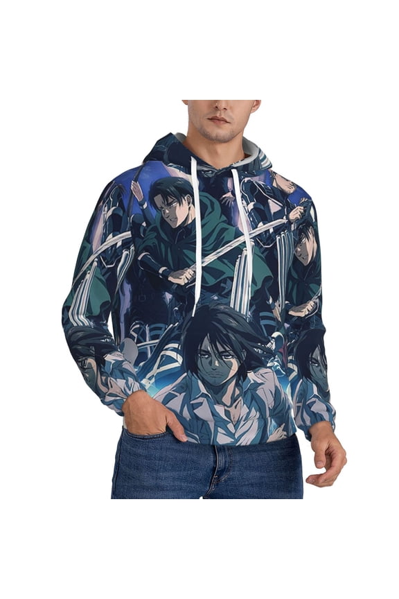 Attack On Titan Trendy Cartoon Men'S Fleece Hooded Hoodie, hoodies for women men with pockets,Fall Fashion 2025 Pullover Sweaters Winter Clothes