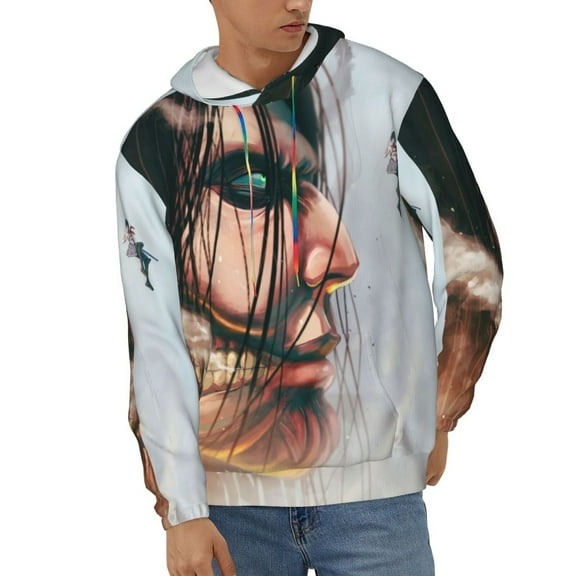 Attack On Titan Unisex Hoodies 3D Print Hooded Sweatshirt for Men Women, Long Sleeve Fall Pullover Top with Pockets