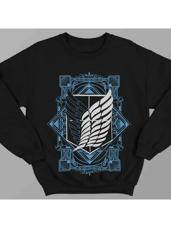 Attack On Titan Wings Of Freedom Sweatshirt, Cozy Anime Manga Sweatshirt Sizes S-5Xl GooGate