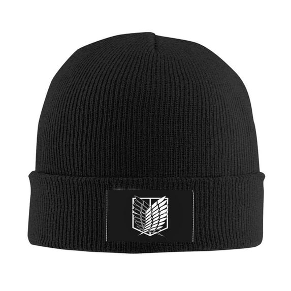 Attack On Titan Winter Hats Warm Knit Cuffed Beanie Unisex Skull Knitted Caps Fashion Ski Hat For Men And Women Black