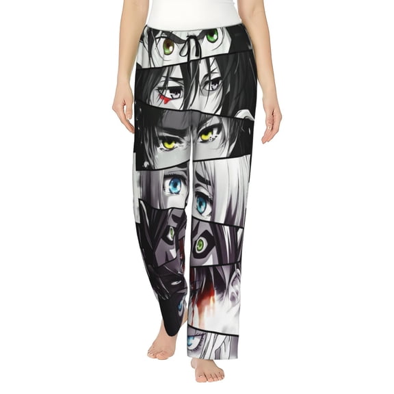 Attack On Titan Women's Pajama Pants Comfy Casual Loose Sleep Bottoms Pants Drawstring Wide Leg Long Lounge Pants