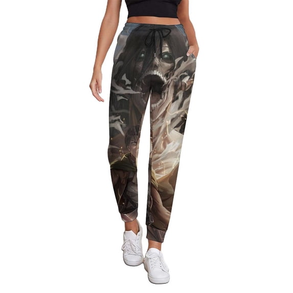 Attack On Titan Women's Sweatpants Fall Jogger Pants Workout Lounge Comfy Athletic Joggers L