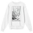 thumbnail image 1 of Attack On Titan Ymir Fritz Watching Titans Adult White Crew Neck Sweatshirt-Small, 1 of 3