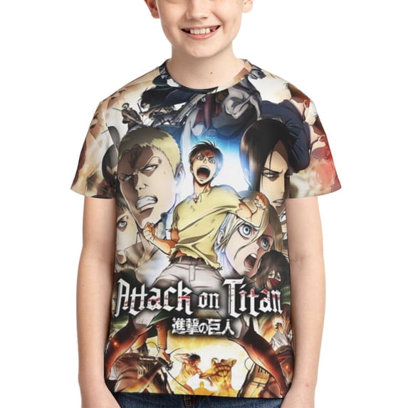 Attack On Titan Youth T-Shirts Graphic Shirts Blouse For Teen Boys Girls Casual Short Sleeve Tee Tops Medium