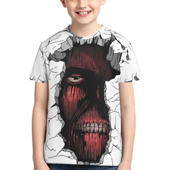 Attack On Titan Youth T-Shirts Graphic Shirts Blouse For Teen Boys Girls Casual Short Sleeve Tee Tops X-Small