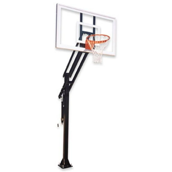 Attack Pro Steel-Glass In Ground Adjustable Basketball System, Sienna Orange
