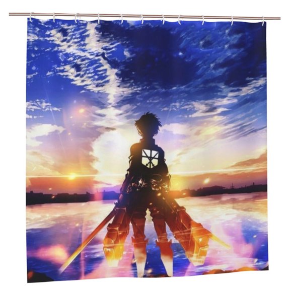 Attack On Titan Bathroom Shower Curtain,Bath Curtains Durable Waterproof Bath Curtain With 12 Hooks,72x72in, Adluts Girls Boys Bathroom Decor House Gifts