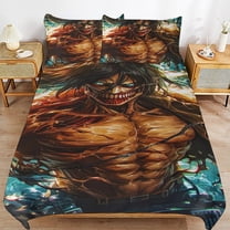 Attack on Titan Bed Duvet Cover Microfiber Bedding Sets 3D Printed Lightweight 3 Piece Comforter Sets, 1 Duvet Cover And 2 Pillow Shams for Kids Boys Girls 86"x70"