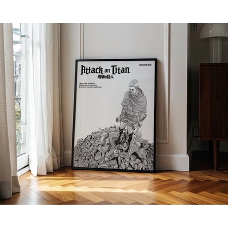 Attack On Titan Poster Dark Fantasy Manga Art Minimal Line Illustration for Gaming Room Decor House Wall Display Gift for Fan Idea Size 24x36 Unframed Poster