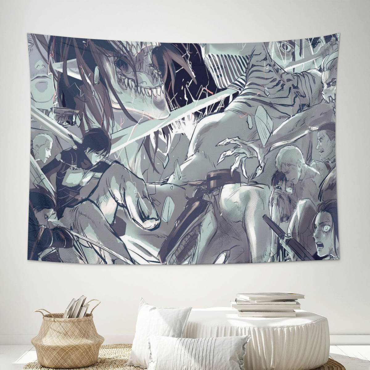 Attack on Titan Tapestry 60x50 Inch Cartoon Wall Hanging Anime Tapestry
