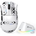 thumbnail image 1 of Attack  V3 PRO 62g Superlight  Gaming ,RGB  Dock,BK52820 Tri-Mode BT/2.4G /Wired  with Grip Tape,25000DPI,5 Programmable Buttons for Pc/,White PRO, 1 of 6