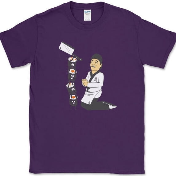 Attack of the Sushi T-Shirt Funny Food Roll Chef Rice Humor Graphic Tee - Purple, 2XL