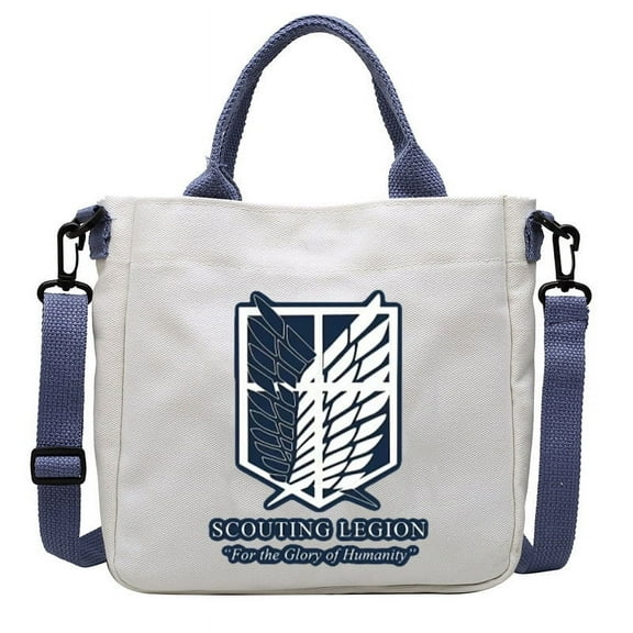 Attack on Titan Anime Canvas Shoulder Bags Detachable Shoulder Strap Handbag for Man Women Large Capacity Student School Bag