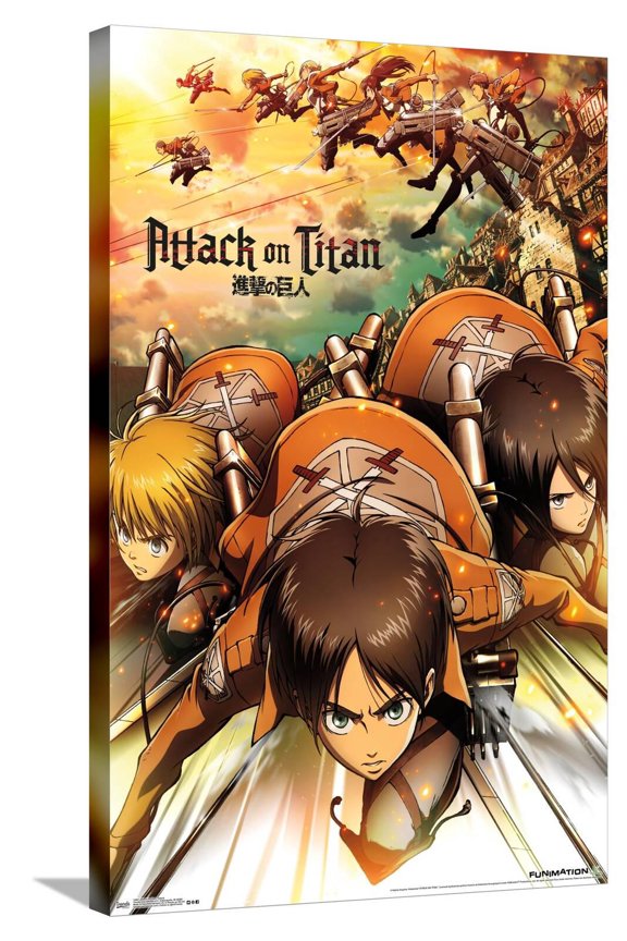 Attack on Titan - Attack Canvas Wall Poster, 22.375" x 34"