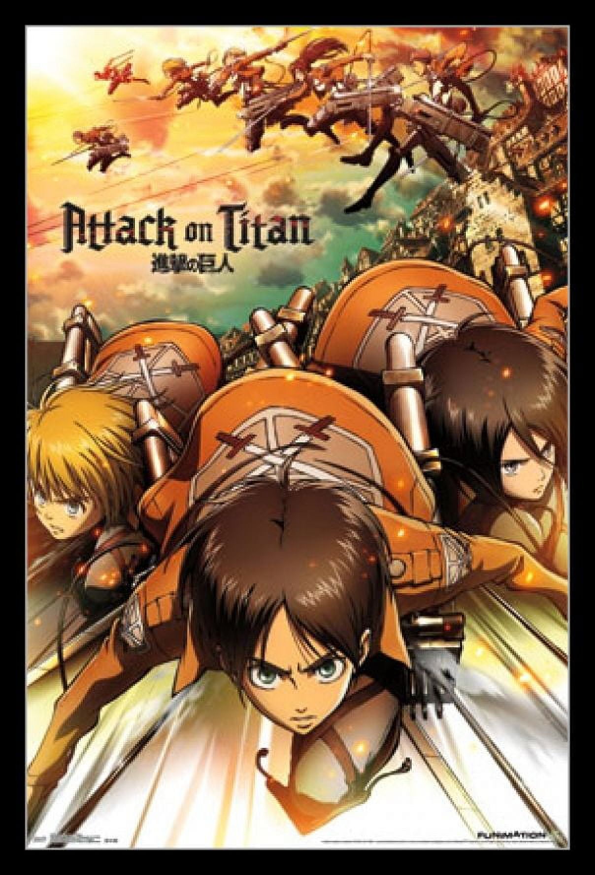  POSTER STOP ONLINE Attack on Titan - Anime TV Show Poster/Print  (Regular Style/Key Art) (Shingeki No Kyojin) (Size 24 x 36): Posters &  Prints