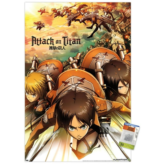 Attack on Titan - Attack Wall Poster with Push Pins, 22.375" x 34"