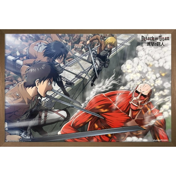 Attack on Titan - Battle Wall Poster, 14.725" x 22.375", Framed