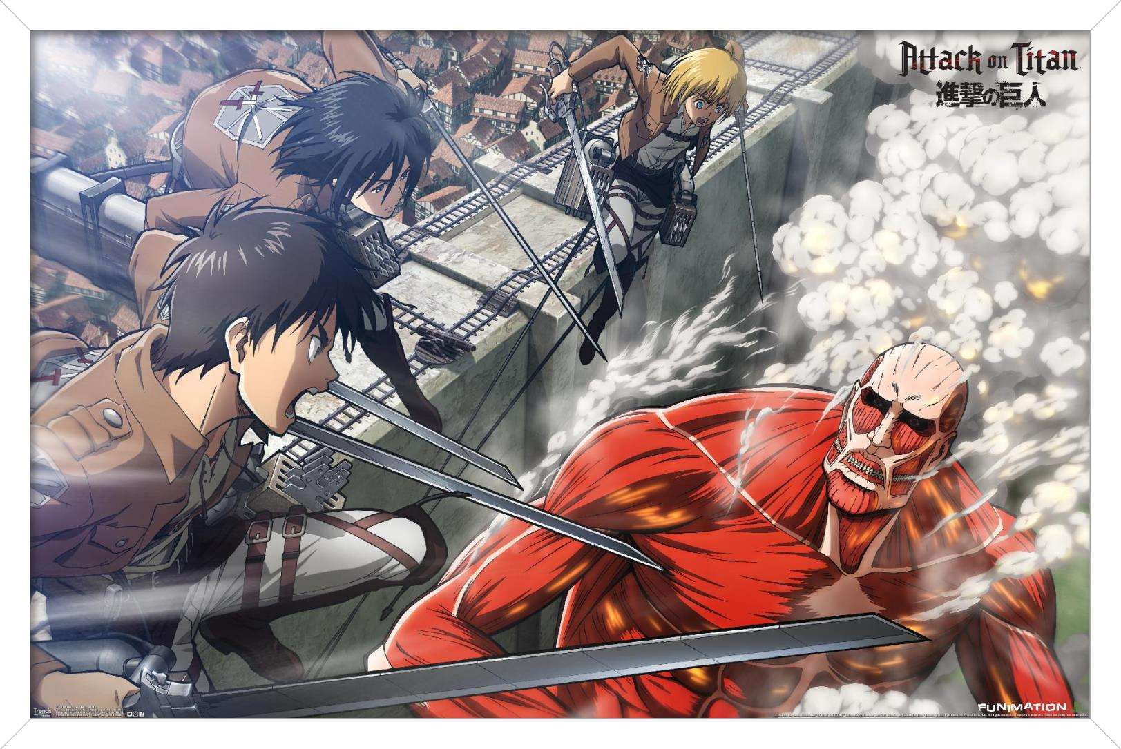 Attack on Titan - Battle Wall Poster, 14.725" x 22.375", Framed