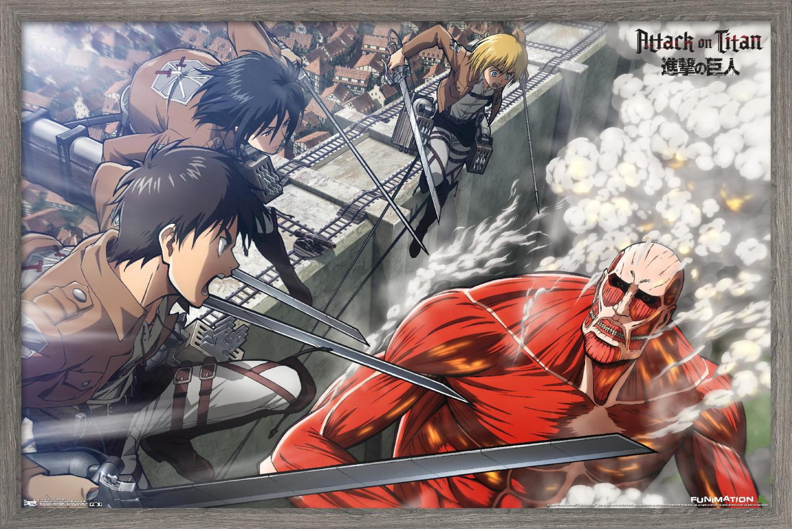 Attack on Titan - Battle Wall Poster, 22.375" x 34", Framed
