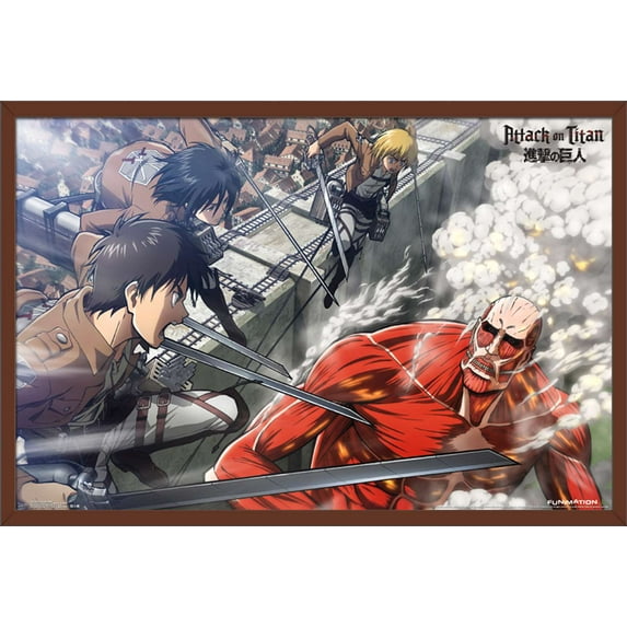 Attack on Titan - Battle Wall Poster, 22.375" x 34", Framed