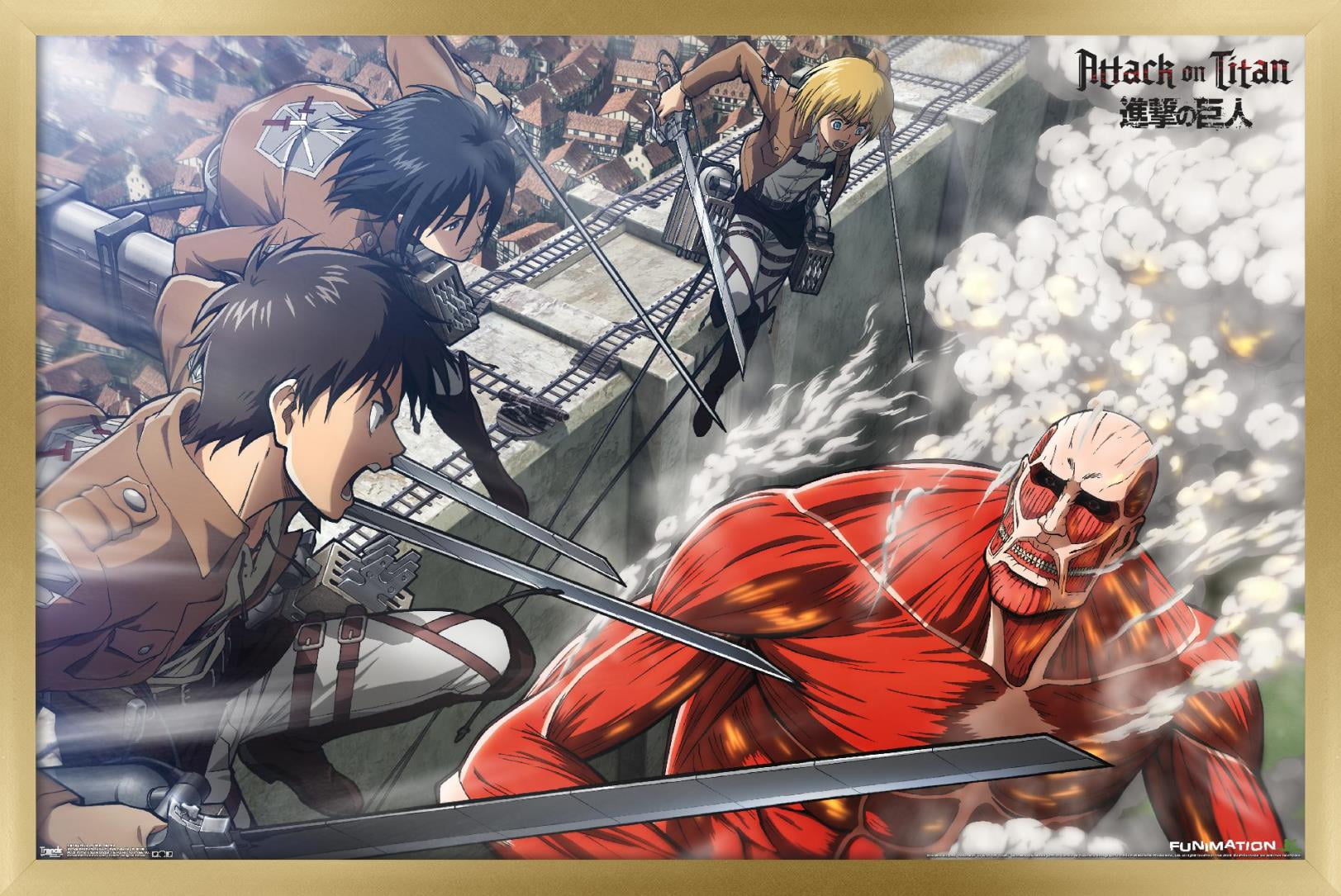 Attack on Titan - Battle Wall Poster, 22.375" x 34", Framed