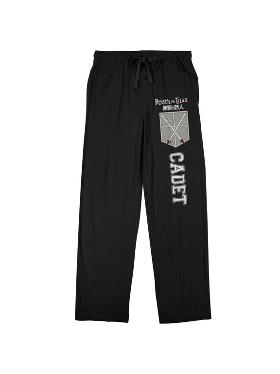 Attack on Titan Cadet Symbol Men's Black Sleep Pajama Pants